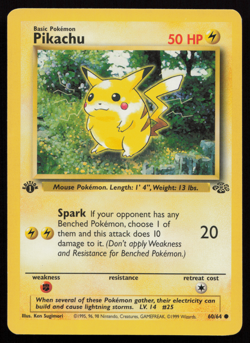 Pikachu 60/64 1st Edition Jungle Set Common 1999 English Pokemon Card WoTC - Image 3