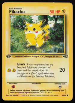 Pikachu 60/64 1st Edition Jungle Set Common 1999 English Pokemon Card WoTC - Image 5