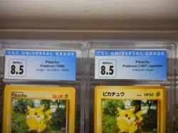 2 Card Lot Pikachu Jungle 1st edition AND Japanese cgc 8.5 025 60/64 Pokemon psa - Image 2