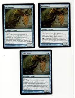 Viral Drake X 3. New Phyrexia. NM. MTG. Magic the Gathering. - Image 1