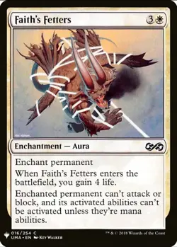 X 1 Faith's Fetters NM Mystery Booster 016 MTG Magic The Gathering - Image 1