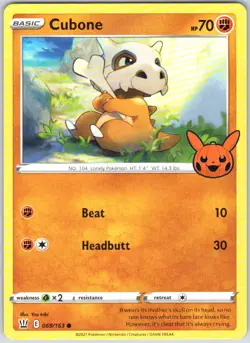Cubone 069/163 Promo Trick or Trade BOOster Pokemon NM - Image 1