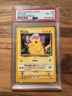 1999 Pokemon Game Pikachu Yellow Cheeks NON HOLO PSA 8 PSA 65408396 - Image 1