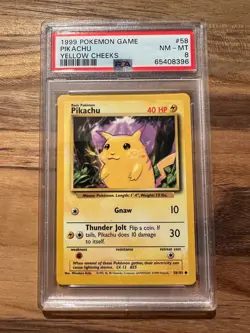 1999 Pokemon Game Pikachu Yellow Cheeks NON HOLO PSA 8 PSA 65408396 - Image 2