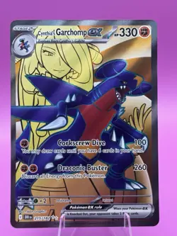 Pokemon TCG Cynthia's Garchomp EX 215/182, NM-Ultra Rare, Destined Rivals - Image 1