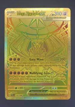 Mega Zygarde EX Gold Full Art Holo Pokemon TCG POR 124/088 Hyper Rare Gold - Image 1