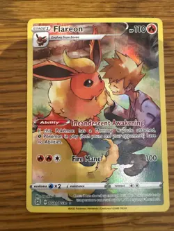 Pokemon TCG- Flareon Tg01/Tg30 Ultra Rare Full Art- Brilliant Stars - Image 1