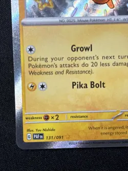 Pokemon Pikachu Baby Shiny 131/091 SV Paldean Fates PAF NM Condition - Image 5