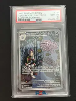 2025 POKEMON DRI EN-DESTINED RIVALS #199 TEAM ROCKET'S WEEZING PSA 10 - Image 1