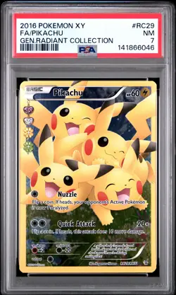 2016 Pokemon XY Generations Radiant Collection Full Art/Pikachu RC29 PSA 7 2 - Image 1
