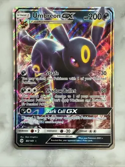 Pokemon 2017 UMBREON GX 80/149 SUN & MOON Pokemon RARE HOLO LP/MP - Image 1