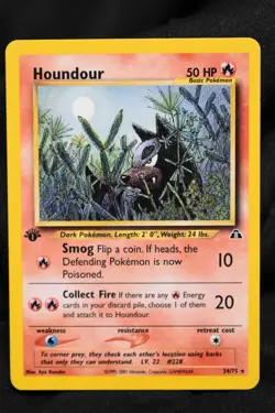 Houndour 1st Edition 24/75 LP Neo Discovery Regular Rare Pokemon TCG - Image 1
