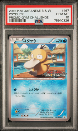 PSA 10 Psyduck Black White Gym Challenge Promo 167 2012 Pokemon Japanese-326 - Image 1