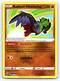 Radiant Hawlucha 081/189 Radiant Rare Astral Radiance Pokemon Near Mint - Image 1
