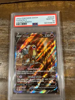 Pokemon 2023 Crown Zenith Full Art ENTEI V #GG36 PSA 10 Gem Mint RARE 3 - Image 1