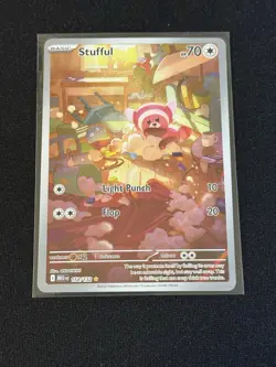 Pokemon TCG Stufful 154/132 Me01 Mega Evolution Illustration Rare Holo 70HP - Image 1