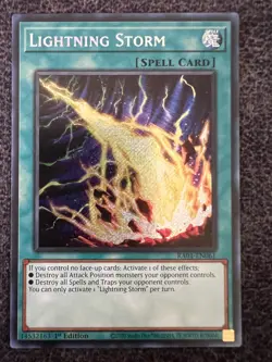Yugioh Lightning Storm RA01-EN061 Secret Rare 1st Edition NM - Image 1