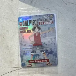 Bandai Namco One Piece Card Game Monkey.D.Luffy US Voyage Promo Holo P-055 - Image 1
