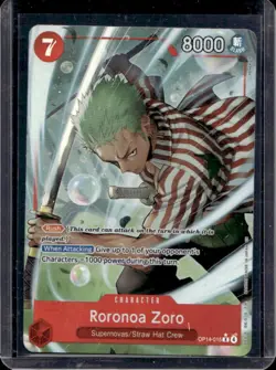 2026 One Piece Azure Sea's Seven Roronoa Zoro Rare Alternate Art #OP14-015 - Image 1