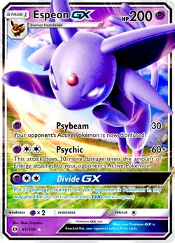 Espeon GX 61/149 Holo Sun & Moon NM Ultra Rare Pokemon Card Near Mint NM - Image 2