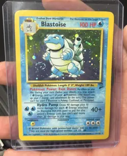 Blastoise 002/130 Base Set 2 Holo MP Swirl Pokemon Card - Image 1