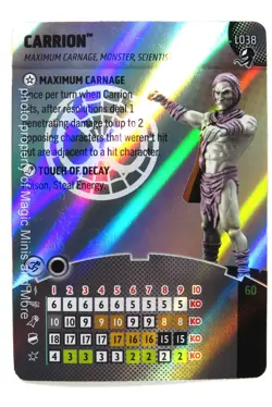 Venom Legacy Stat Card ~ CARRION #L038 HeroClix foil - Image 1