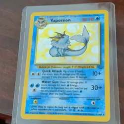 Pokemon Vaporeon 12/64 Jungle Holo Rare Unlimited 80 HP Card 1999 - Image 1