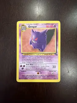 Gengar 20/62 Fossil Regular Rare TCG WOTC Pokemon Card 1999 Vintage Non-Holo - Image 1