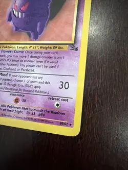 Gengar 20/62 Fossil Regular Rare TCG WOTC Pokemon Card 1999 Vintage Non-Holo - Image 5