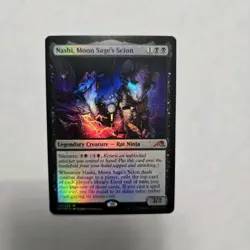 Wizards MTG Nashi, Moon Sage's Scion - Kamigawa - Rare Black Foil Creature - Image 1