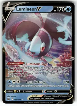 Lumineon V 040/172 Holo V Rare Brilliant Stars Pokemon Holo Near Mint - Image 1