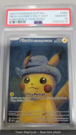 2023 POKEMON SVP ENSV BLACK STAR PROMO 085 PIKACHU WITH GREY FELT HAT PS G2U - Image 1