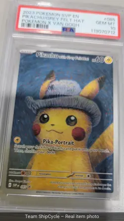 2023 POKEMON SVP ENSV BLACK STAR PROMO 085 PIKACHU WITH GREY FELT HAT PS G2U - Image 3