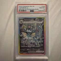 2025 Pokemon Prismatic Evolutions Vaporeon ex #149/131 PSA 10 GEM MINT - Image 1