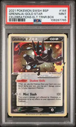 2021 Pokemon Swsh Black Star Promo Greninja-Gold Star 144 PSA 9 - Image 1