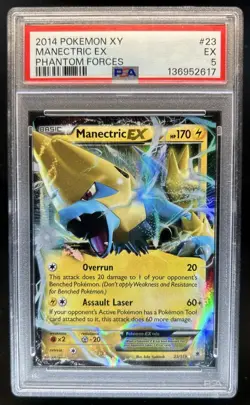 2014 Pokemon XY Phantom Forces Manectric EX #023/119 PSA 5 - Image 1