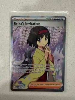 Pokemon Erika's Invitation Trainer Full Art Holo Ultra Rare 196/165 English - Image 1