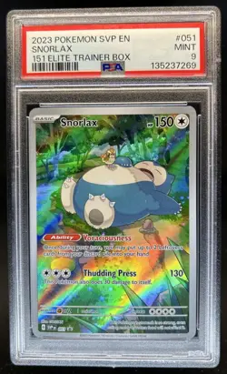 2023-25 Pokemon SV Black Star Promos Snorlax #051 PSA 9 - Image 1