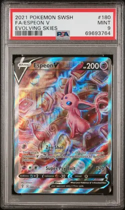 Pokemon Evolving Skies Espeon V 180/203 Alternative Art Alt Holo Foil PSA 9 Mint - Image 1