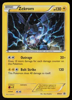 Zekrom - BW24 BW24 Holo Promo Black And White Promo Holo NM x2 DOUBLE SWIRL 🌀 - Image 1