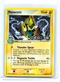 2005 Pokemon—Manectric #38/107 Deoxys—Ultra Rare Reverse Holo - Image 1