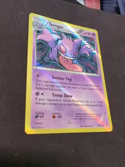 Ultra Rare Pokemon Gengar 60/162 Breakthrough Holo With CRAZY HOLO BLEED ERROR - Image 1