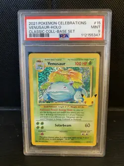 2021 Pokemon Celebrations Venusaur Holo Classic Collection #15 PSA 9 MINT - Image 1