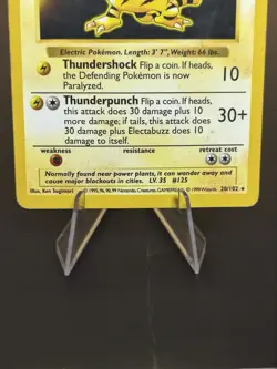 Pokemon TCG Base Set (Shadowless) #020/102 Electabuzz Free Shipping! - Image 3