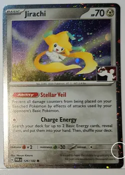 Swirls 🌀 Jirachi 126/182 Cosmos Holo Heavily Bleed Error Rare Pokemon TCG ✨ - Image 4