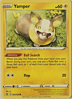 Yamper Battle Styles 052/163 Regular Common 2021 Pokemon TCG Near Mint - Image 1