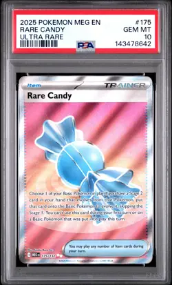 2025 POKEMON MEG EN-MEGA EVOLUTION ULTRA RARE #175 RARE CANDY PSA 10 - Image 1