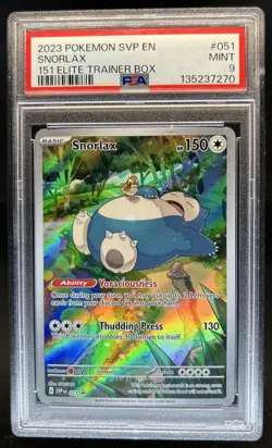 2023 Pokemon SV Black Star Promos Snorlax #051 PSA 9 - Image 1