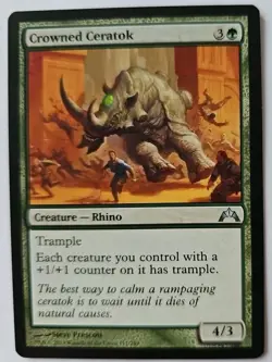 MTG Magic The Gathering Card Crowned Ceratok Creature Rhino Green Gatecrash 2013 - Image 1