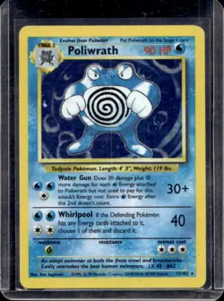 1999 Pokemon Unlimited Poliwrath Rare Holo #13/102 - Image 1
